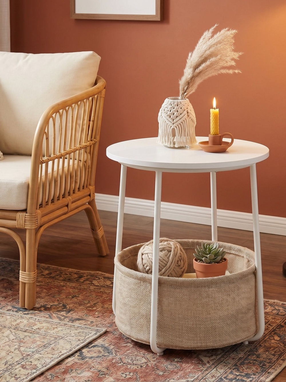 Target Side Table with Storage Round End Tables Living Room Small Spaces Bedroom